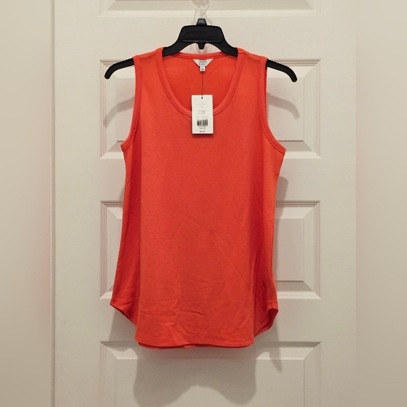 crown & ivy Vibrant Orange Tank Top, NWT, Size Large - Picture 2 of 7